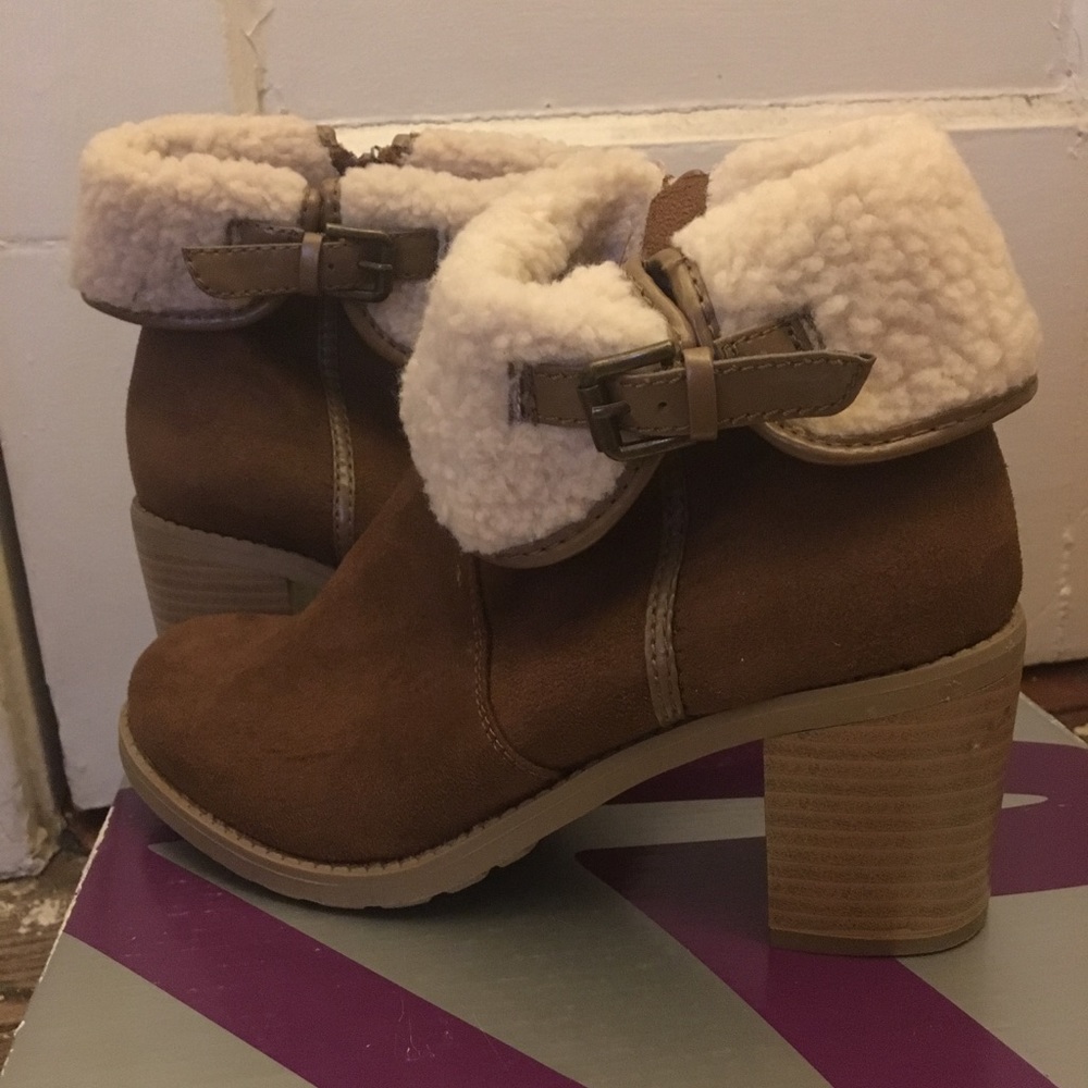 Faux Shearling Ankle Boots